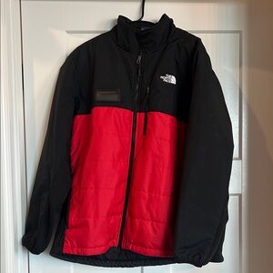 The North Face Men's Black and Red Puffer Jacket